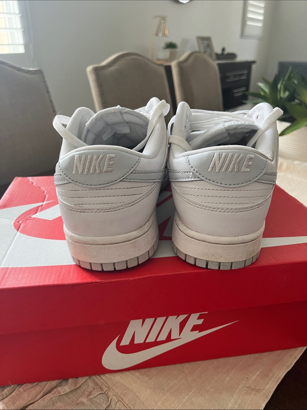 Nike White and Light Gray Low-Top Sneakers - Picture 5 of 8